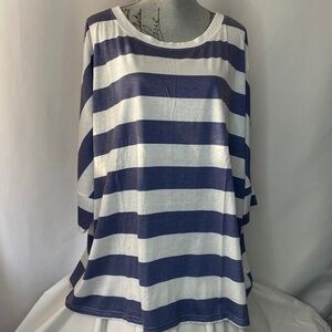 New Blue & White Striped Tunic, 2Xl
